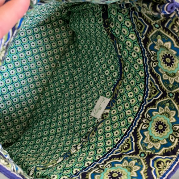 Vera Bradley 3 Piece Set (Tote, Wristlet & Bag) Green & Blue Paisley Quilted - Picture 4 of 12